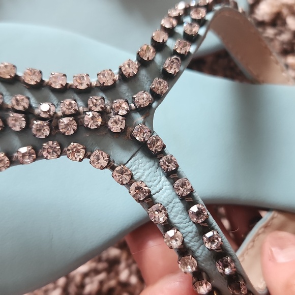 Leather Sandals. Flats. Size 7 diamond 💎 details. - Picture 6 of 8